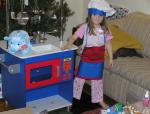 EOY 2005-014 - John and I asked Santa to deliver Amaia a new play kitchen. Here's a photo of Amaia taken at Amaia's house on Chr