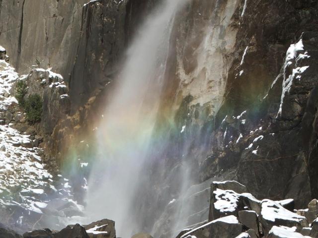 Yosemite winter-02 - Rainbow at the base of Yosemite Falls