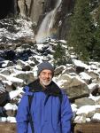 Yosemite winter-04 - John near base of Yosemite Falls