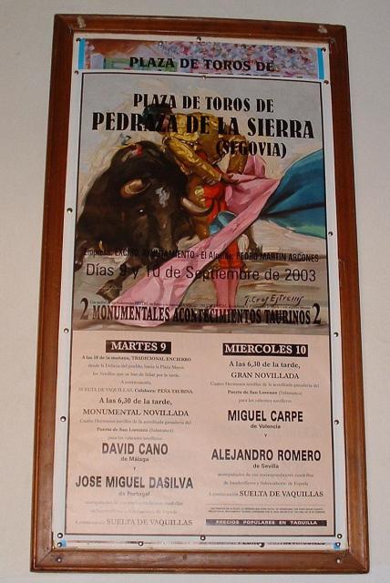 Burgos0903-49
Pedraza de la Sierra - poster announcing the bull fight held the previous weekend