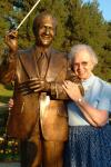 Escondido July 2003-4 Betty with her favorite TV personality at Welk Village
