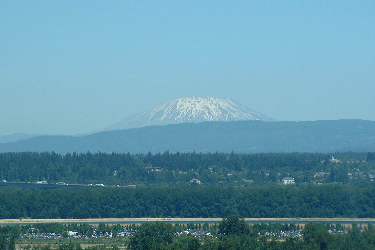 Portland Grotto-1 Mt. St. Helens from inside the Grotto shrine at the top of the tower